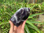 Polished Dark Chevron Amethyst Point x 1 From Zambia