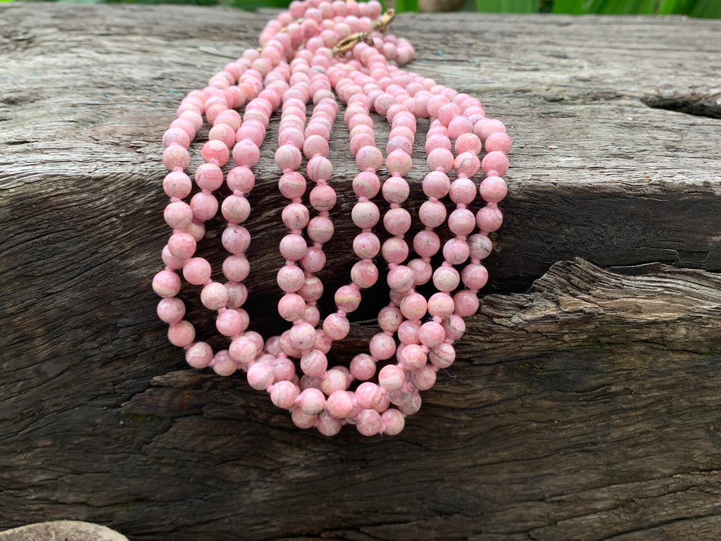 Hand Made Rare Vintage Rhodochrosite Bead Necklace - Sold Per Item - From Argentina