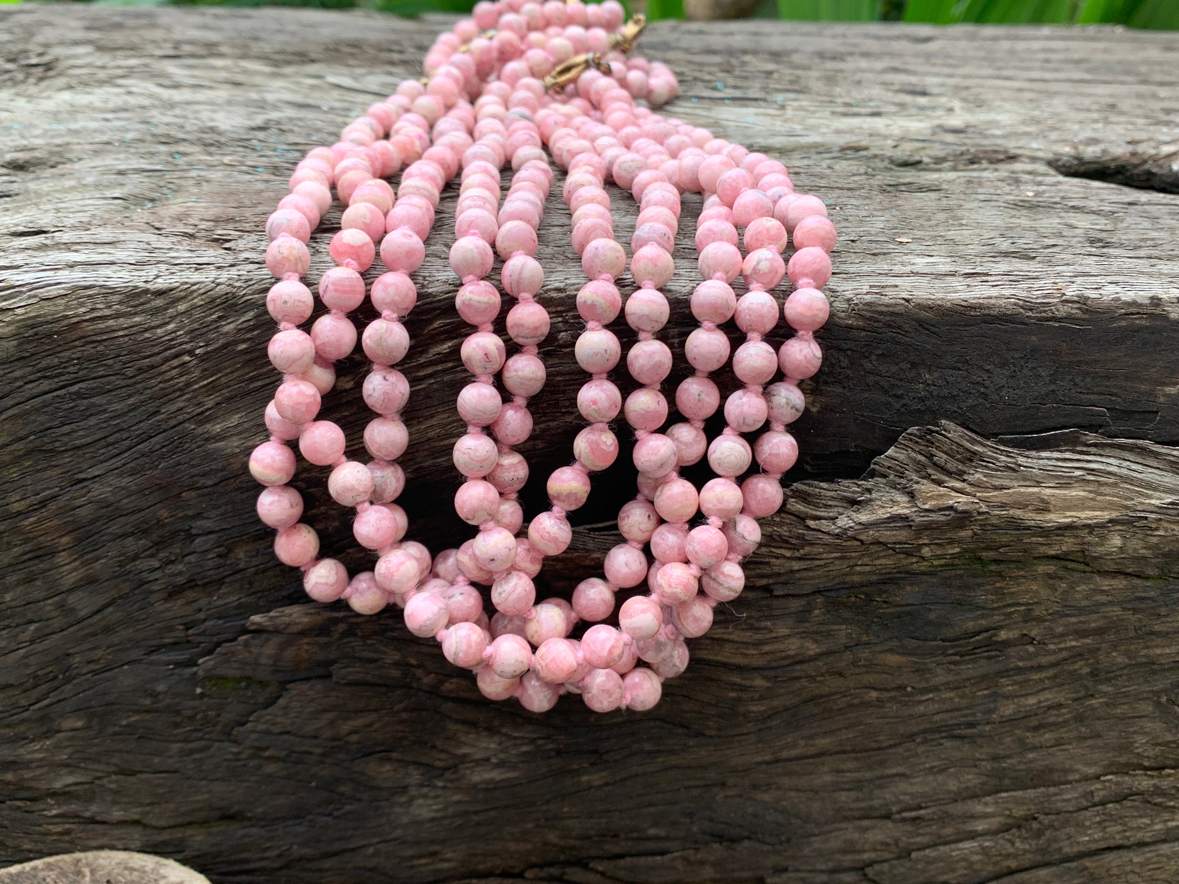 Hand Made Rare Vintage Rhodochrosite Bead Necklace - Sold Per Item - From Argentina