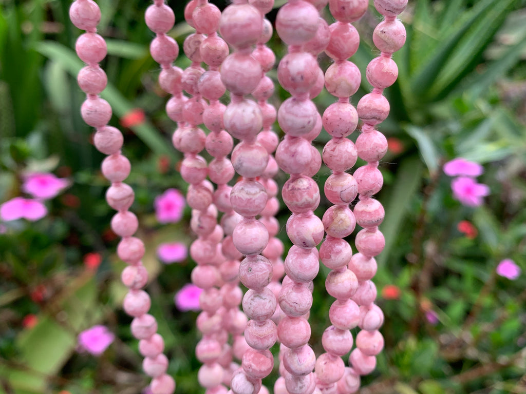 Hand Made Rare Vintage Rhodochrosite Bead Necklace - Sold Per Item - From Argentina
