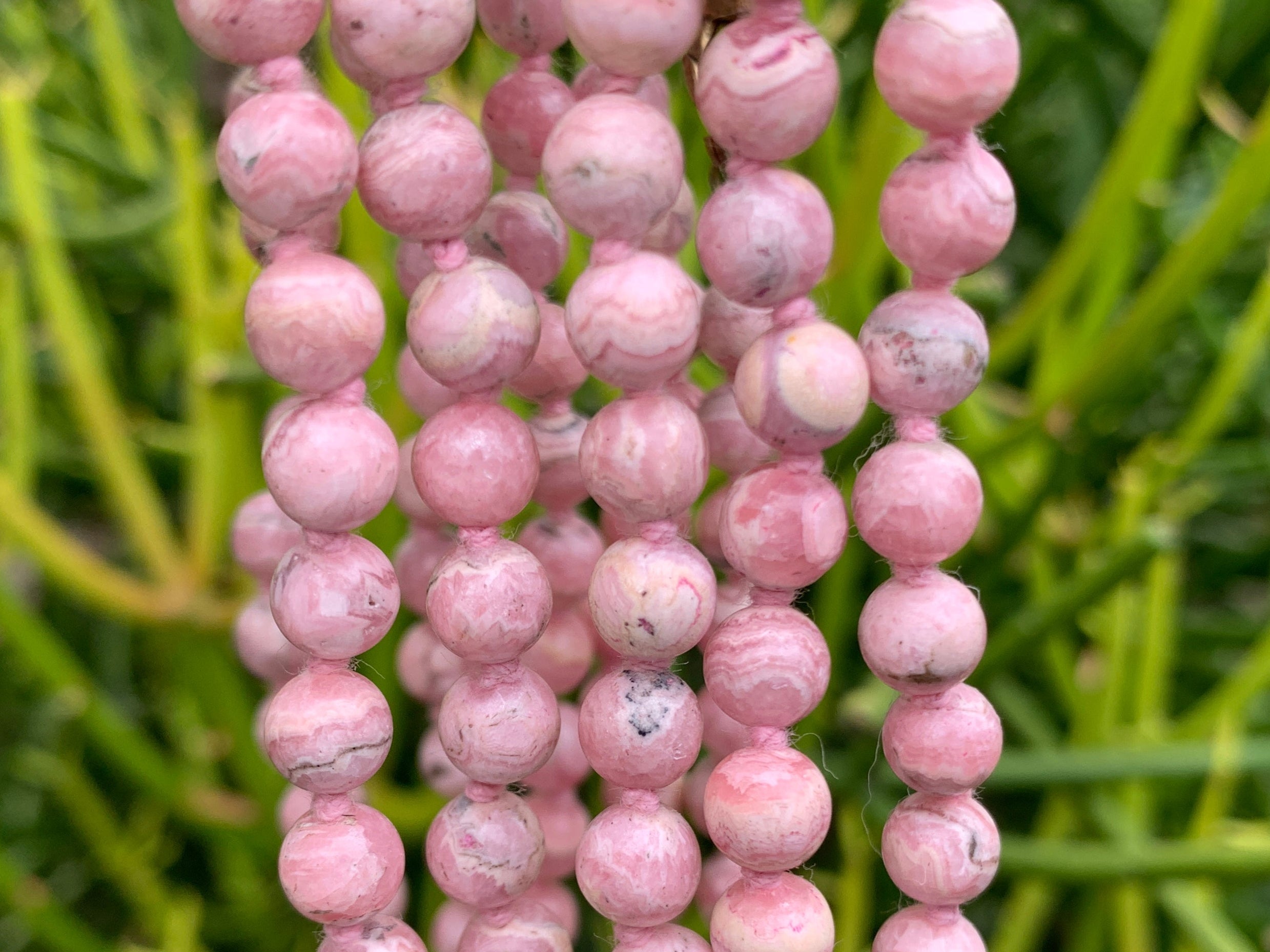 Hand Made Rare Vintage Rhodochrosite Bead Necklace - Sold Per Item - From Argentina