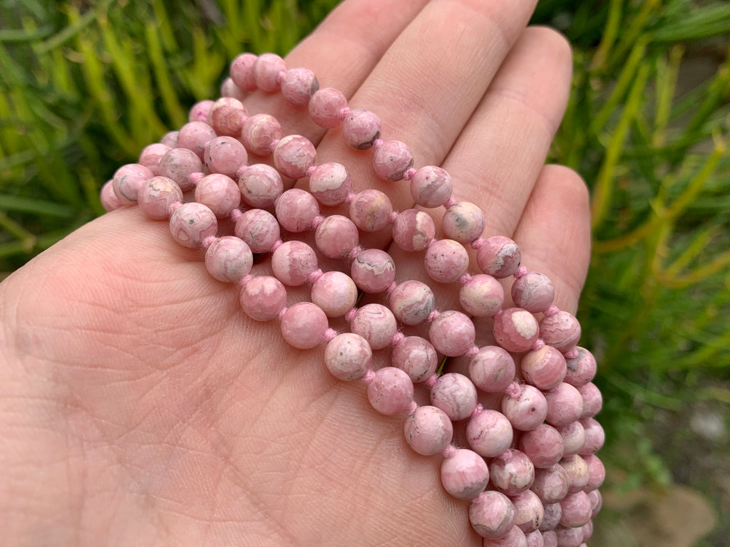 Hand Made Rare Vintage Rhodochrosite Bead Necklace - Sold Per Item - From Argentina