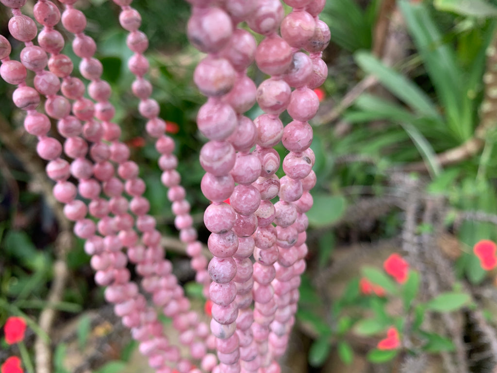 Hand Made Rare Vintage Rhodochrosite Bead Necklace - Sold Per Item - From Argentina