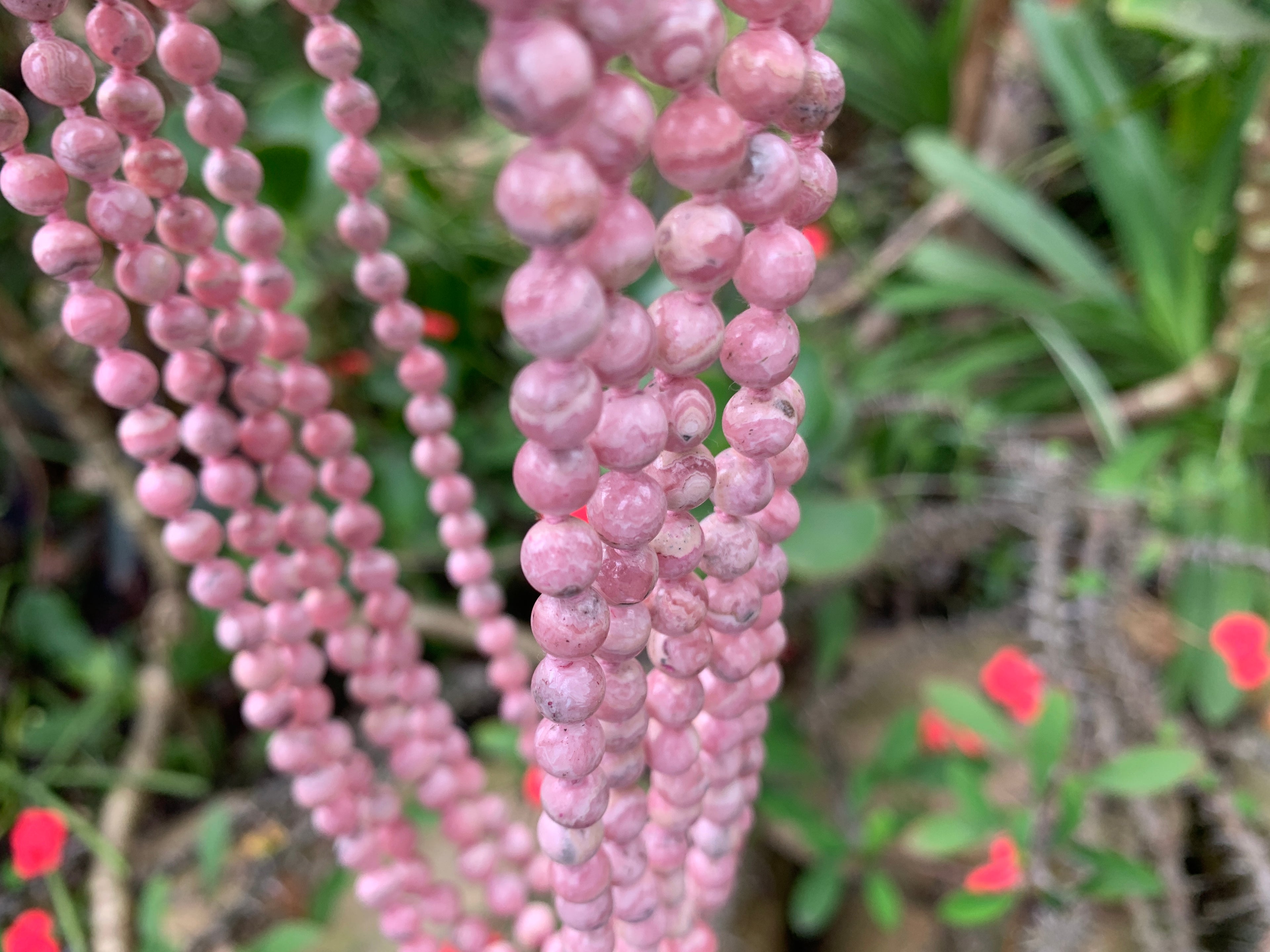 Hand Made Rare Vintage Rhodochrosite Bead Necklace - Sold Per Item - From Argentina