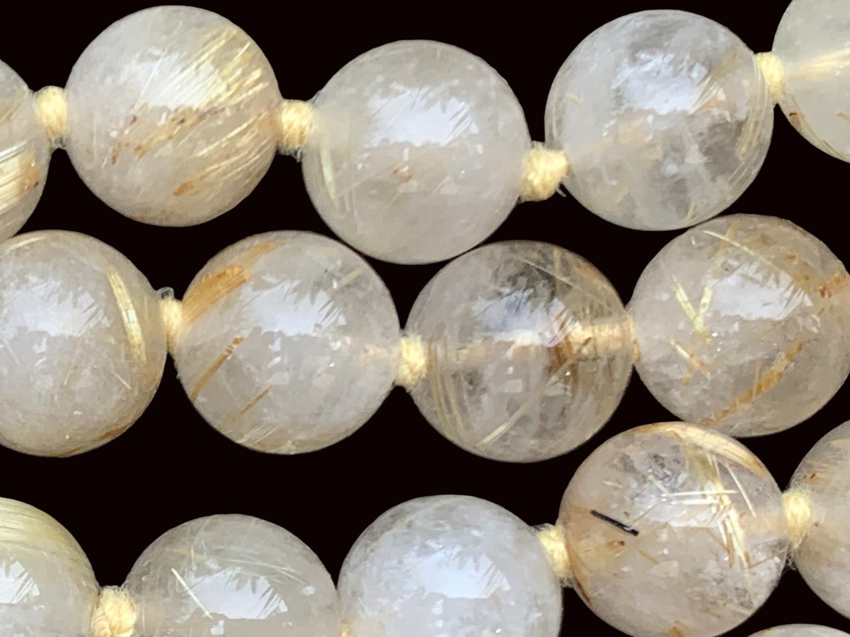 Hand-Made Golden Rutile Beaded Necklace - Sold Per Item - From Brazil