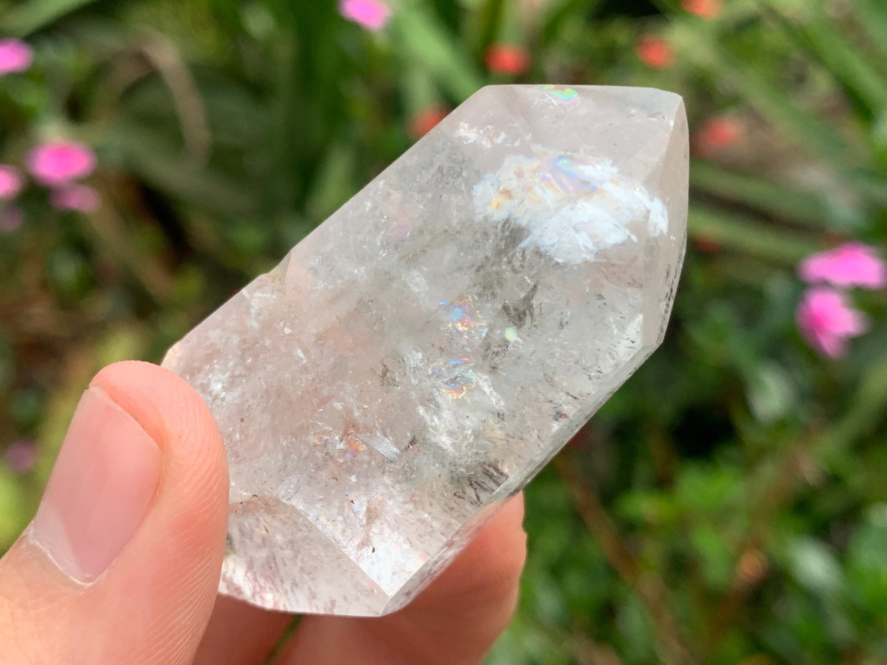 Polished Double Terminated Quartz Crystal with Lepidocrocite Inclusions x 1 From Madagascar