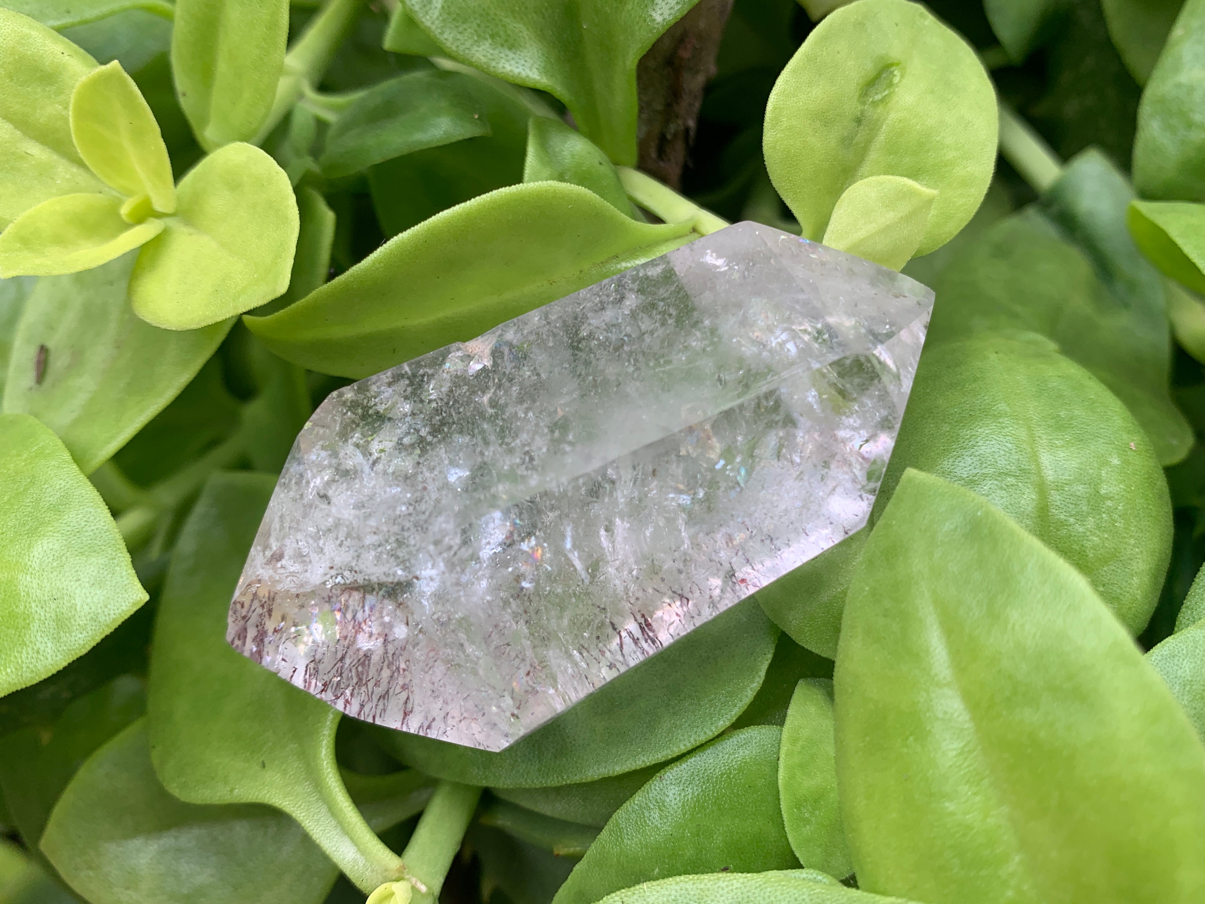 Polished Double Terminated Quartz Crystal with Lepidocrocite Inclusions x 1 From Madagascar