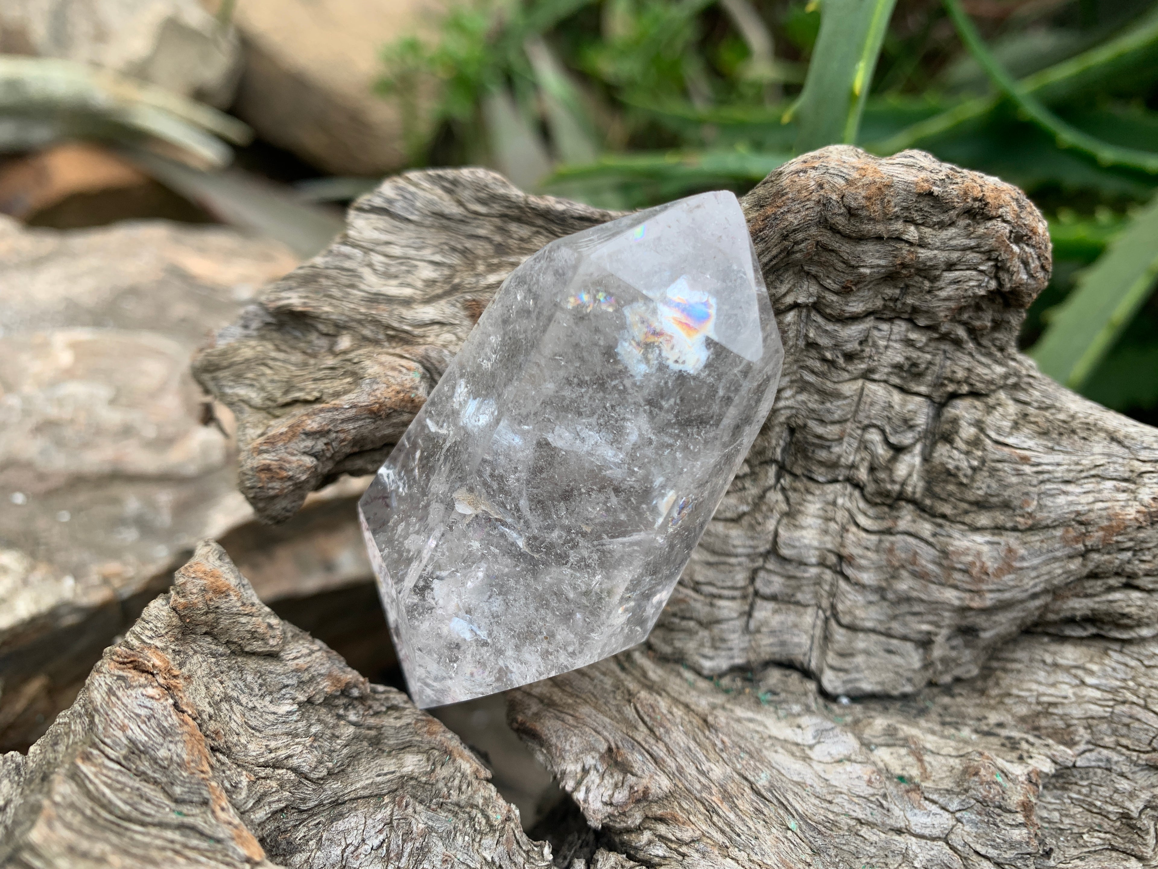 Polished Double Terminated Quartz Crystal with Lepidocrocite Inclusions x 1 From Madagascar