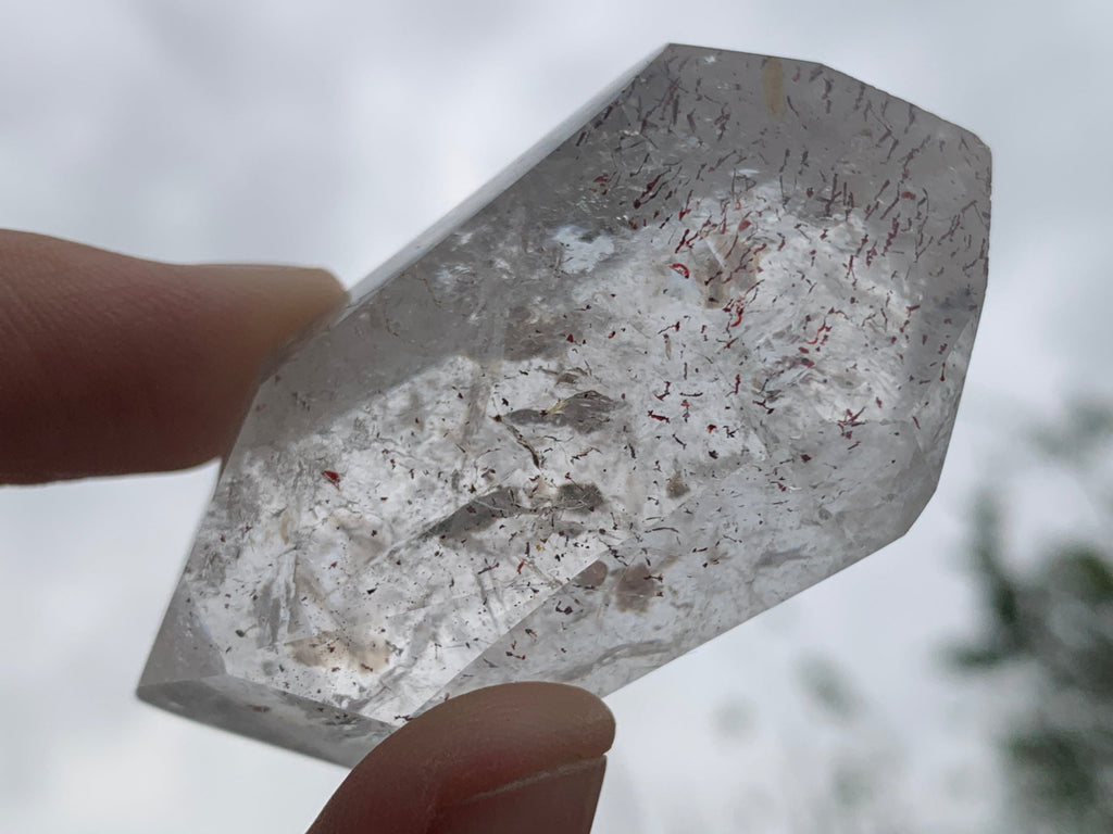 Polished Double Terminated Quartz Crystal with Lepidocrocite Inclusions x 1 From Madagascar