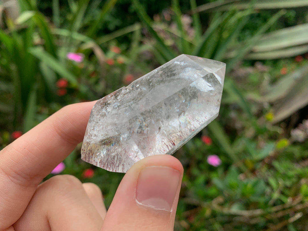 Polished Double Terminated Quartz Crystal with Lepidocrocite Inclusions x 1 From Madagascar
