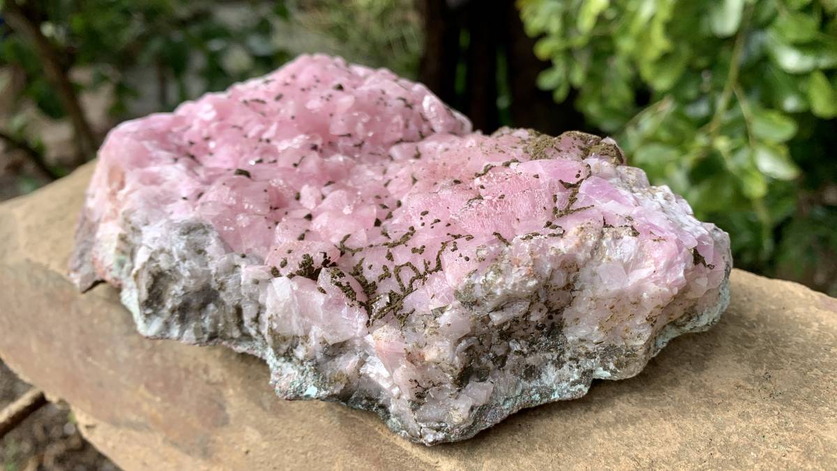 Natural Rare Rhodocalcite on Dolomite Specimen x 1 From Mashamba West Mine, Congo
