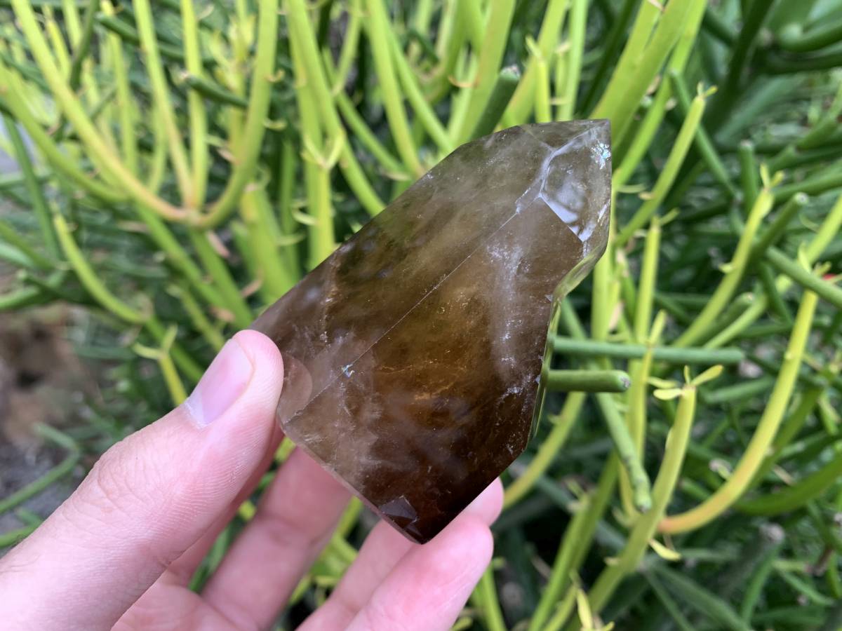 Polished Rare Smokey Citrine Twin Quartz Crystal x 1 From Madagascar
