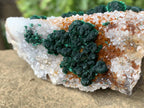 Natural Silky Ball Malachite on Druzy Crystalline Dolomite Matrix Specimen x 1 From Kambove, Congo