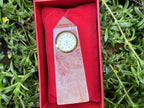 Hand-Made Rare Golden Rutile Rock, Crystal Quartz Clock Tower x 1 From Brazil