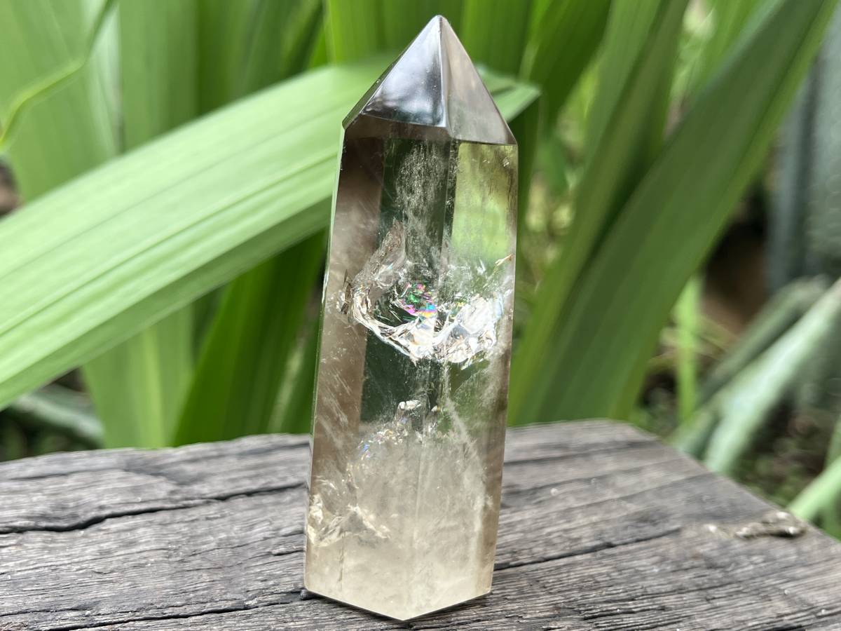 Polished Wispy Phantom Smokey Quartz Crystal x 1 From Anzojorobe, Madagascar