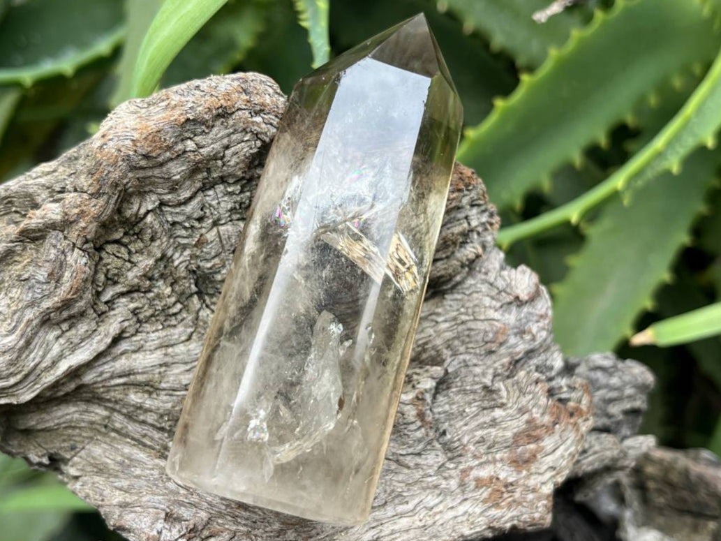 Polished Wispy Phantom Smokey Quartz Crystal x 1 From Anzojorobe, Madagascar