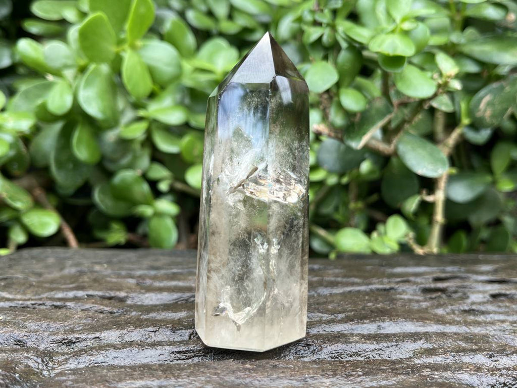 Polished Wispy Phantom Smokey Quartz Crystal x 1 From Anzojorobe, Madagascar