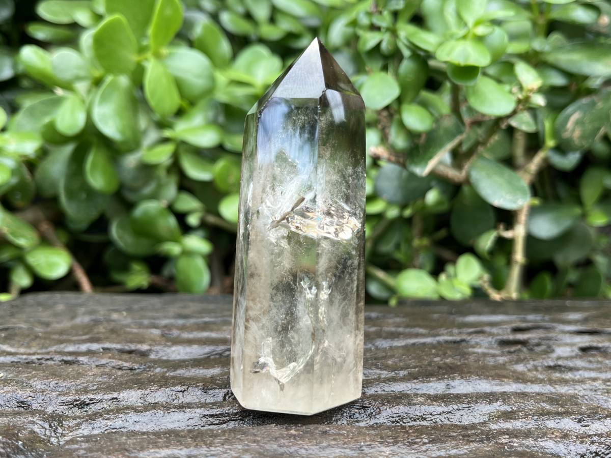 Polished Wispy Phantom Smokey Quartz Crystal x 1 From Anzojorobe, Madagascar