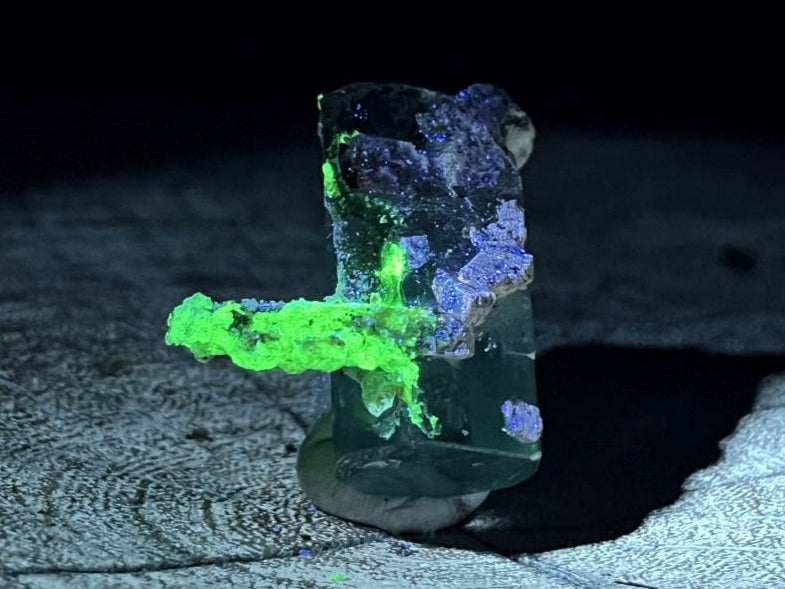 Natural Aquamarine Specimen with Fluorescent Hyalite Opal x 1 From Erongo, Namibia