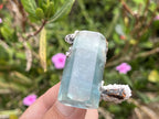 Natural Aquamarine Specimen with Fluorescent Hyalite Opal x 1 From Erongo, Namibia