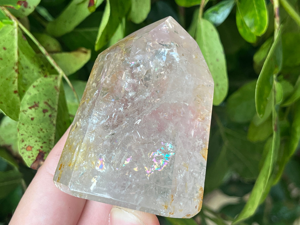 Polished Window Rainbow Quartz Crystal x 1 From Akansobe, Madagascar