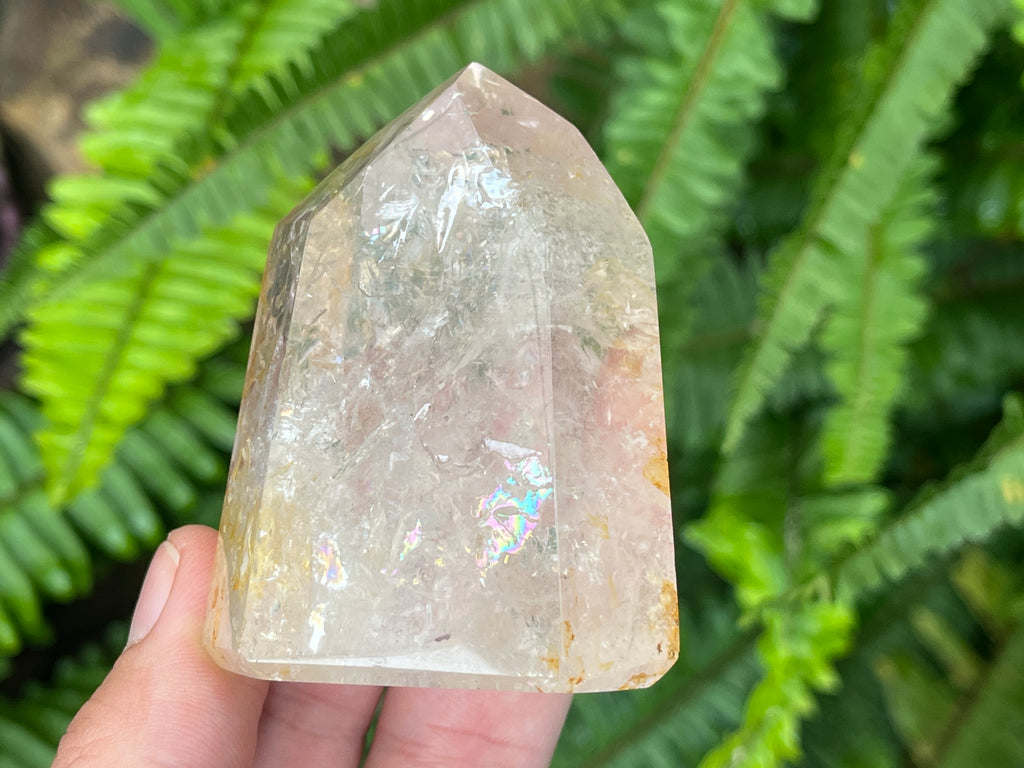 Polished Window Rainbow Quartz Crystal x 1 From Akansobe, Madagascar