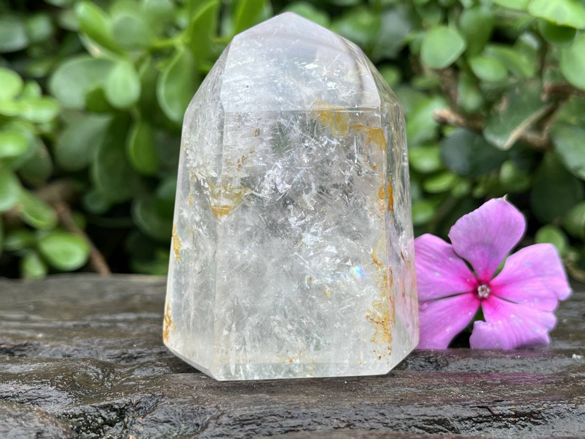 Polished Window Rainbow Quartz Crystal x 1 From Akansobe, Madagascar