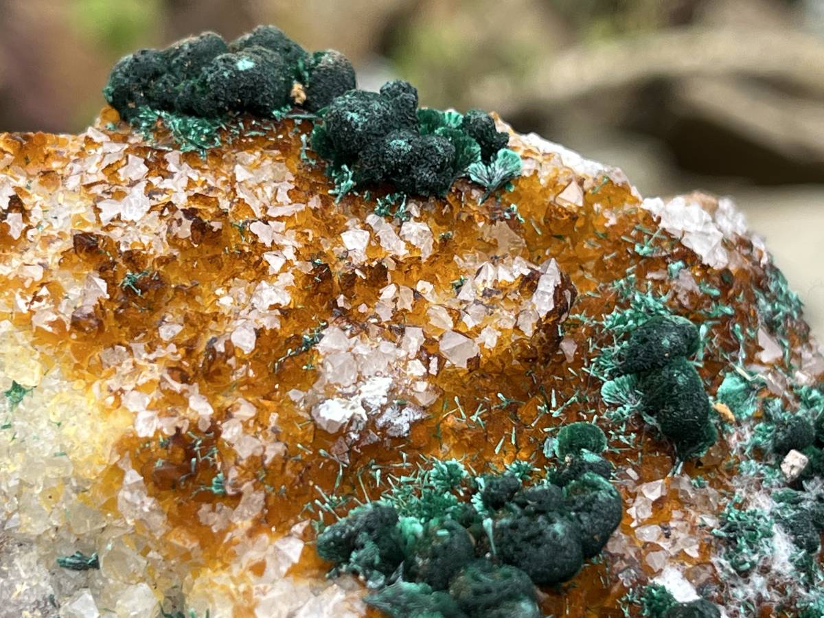 Natural Silky Ball Malachite On Druzy Crystalline Dolomite Matrix Specimen x 1 From Kambove, Congo