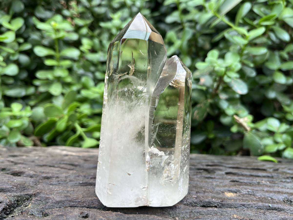 Polished Twin Window Smokey Citrine Quartz Crystal x 1 From Anzojorabe, Madagascar