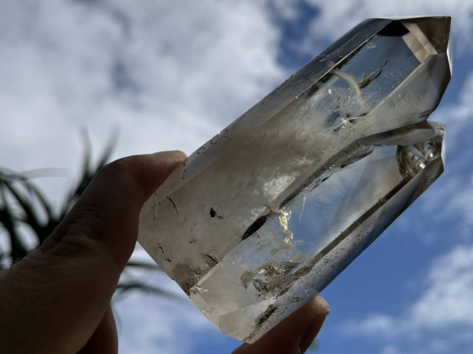 Polished Twin Window Smokey Citrine Quartz Crystal x 1 From Anzojorabe, Madagascar