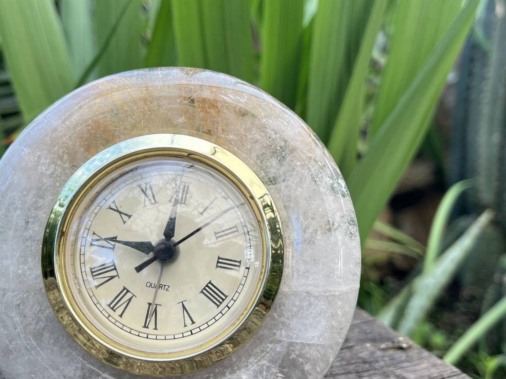 Hand Made Rare Golden Rutile Quartz Alarm Clock x 1 From Brazil