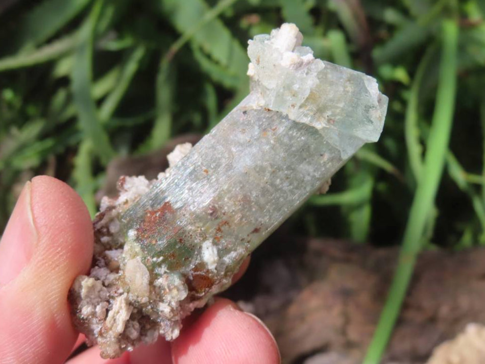 Natural Aquamarine Specimen with Fluorescent Hyalite Opal x 1 From Erongo, Namibia