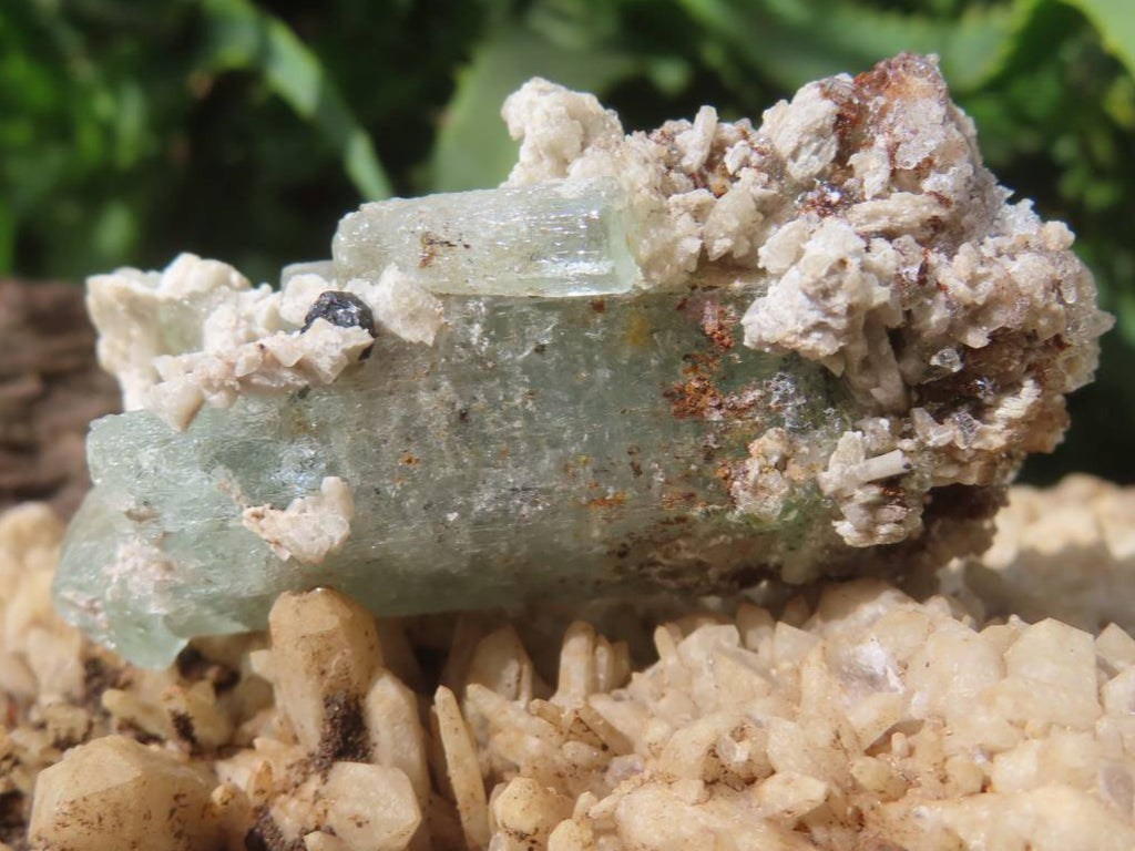 Natural Aquamarine Specimen with Fluorescent Hyalite Opal x 1 From Erongo, Namibia
