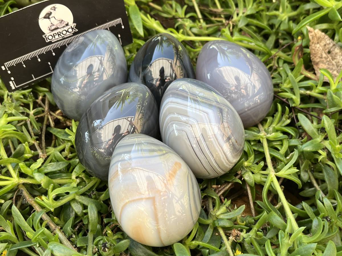 Polished Banded Agate Egg - Sold Per Item - From Madagascar
