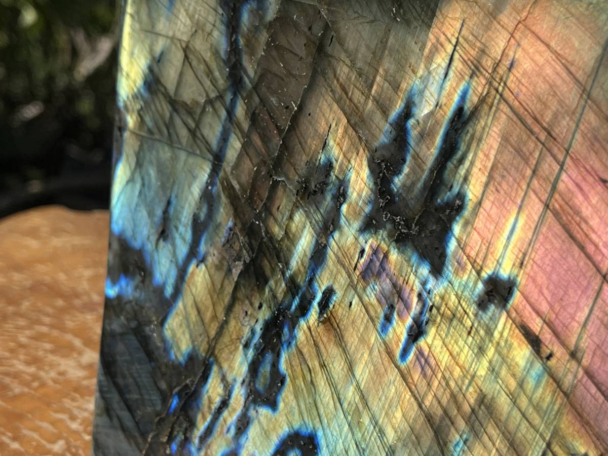 Polished Labradorite Standing Free Form x 1 From Tulear, Madagascar