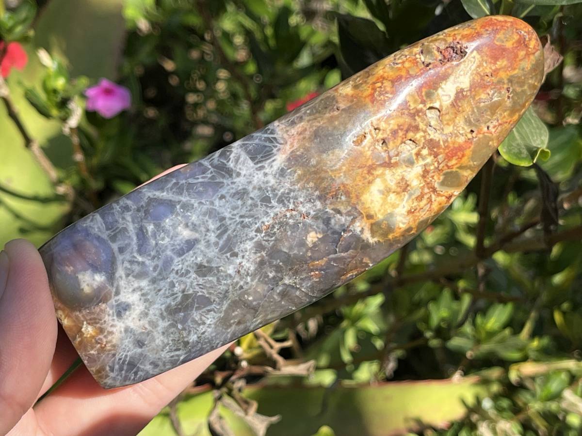 Polished Rare Purple Chalcedony Standing Free Form x 1 From Nosy Varika, Madagascar