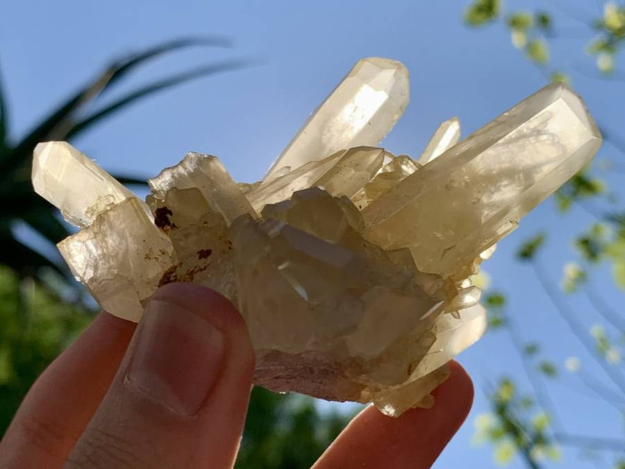 Natural Clear Quartz Cluster with Golden Tint x 1 From Ambatfinhandrana, Madagascar