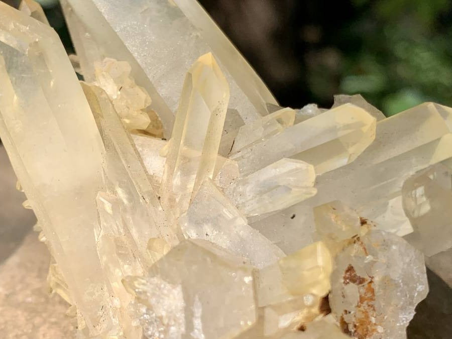 Natural Clear Quartz Cluster with Golden Tint x 1 From Ambatfinhandrana, Madagascar
