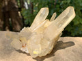 Natural Clear Quartz Cluster with Golden Tint x 1 From Ambatfinhandrana, Madagascar