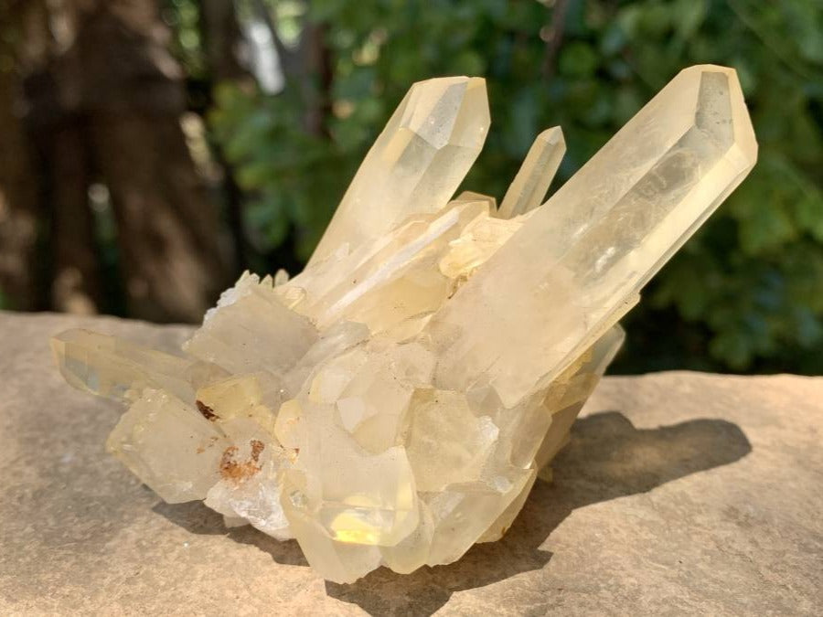 Natural Clear Quartz Cluster with Golden Tint x 1 From Ambatfinhandrana, Madagascar