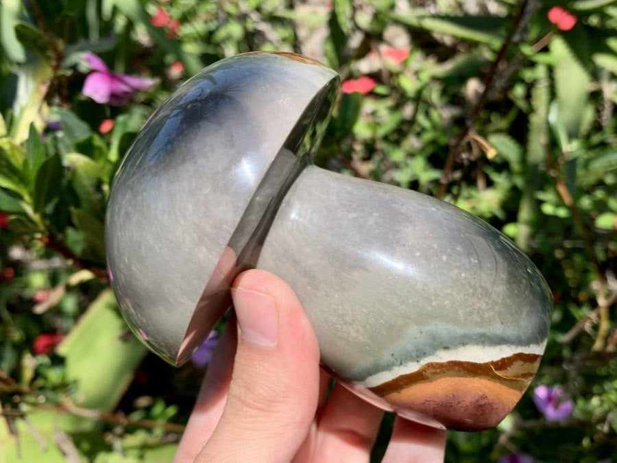 Polished Large Polychrome Jasper Mushroom x 1 From NW Coast, Madagascar