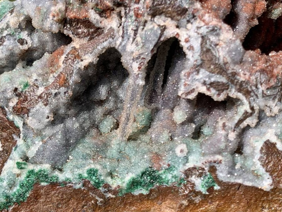 Natural Drusy Coated Ball Malachite on Red Dolomite x 1 From Mindingi Mine, Kambove, Congo