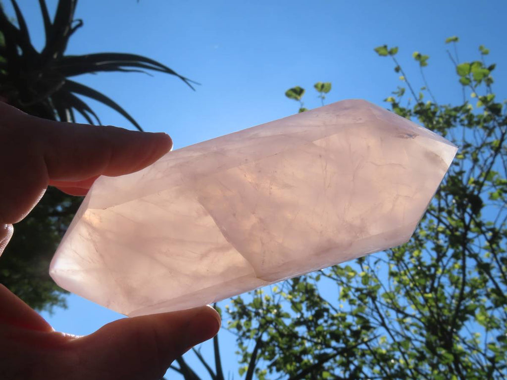 Polished Large Gemmy Rose Quartz Double Terminated Crystal x 1 From Ambatondrazaka, Madagascar