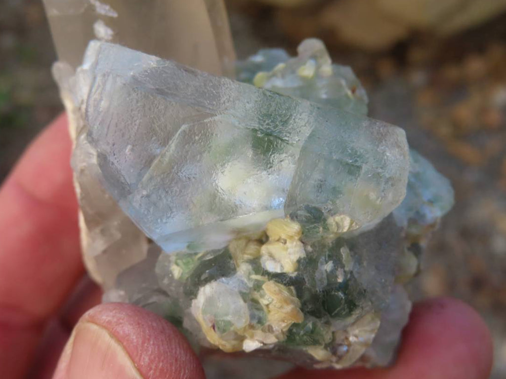 Natural Exquisite Blue Topaz with Fluorescent Fluorite and Associated Minerals x 1 From Erongo, Namibia