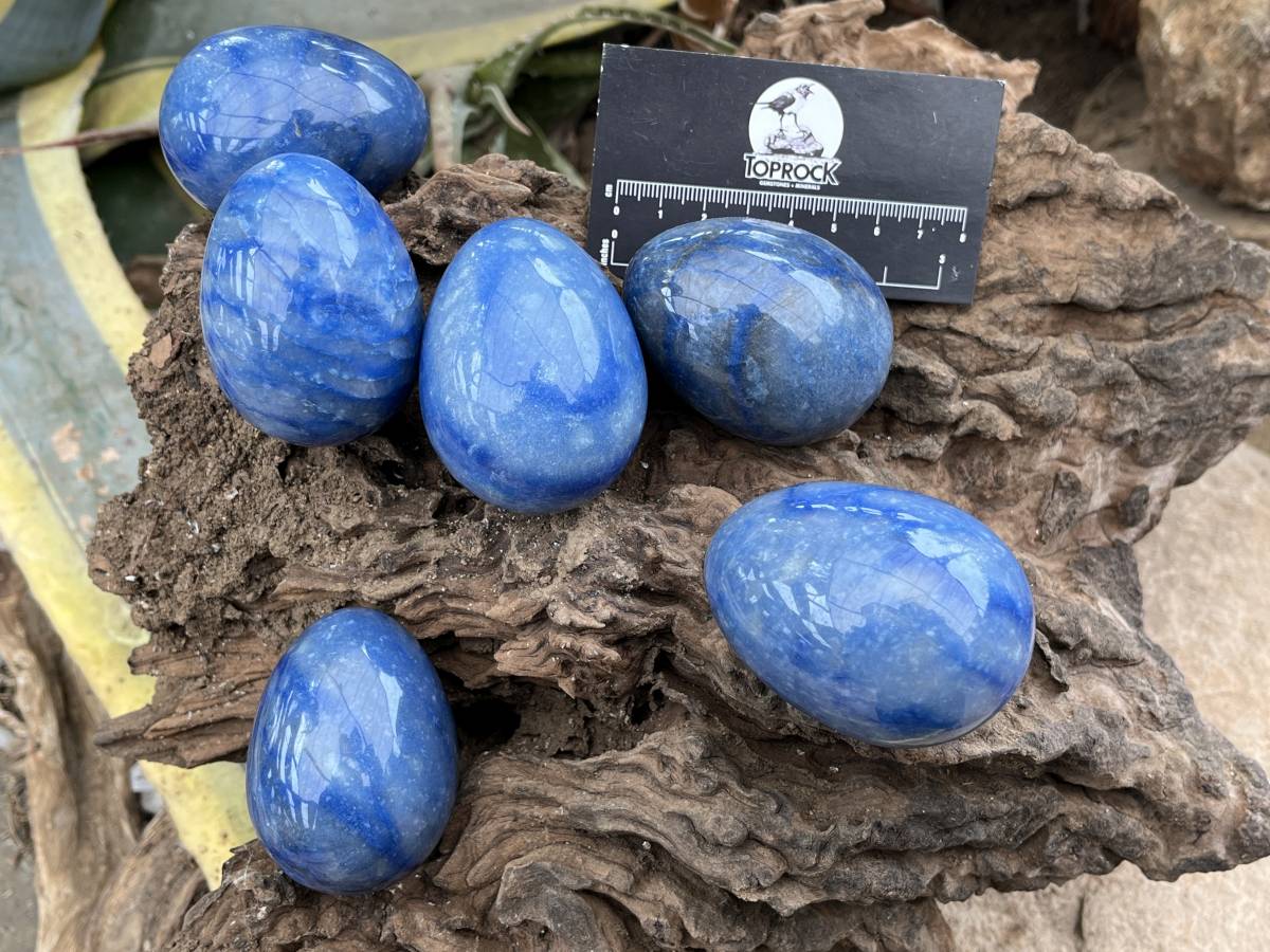 Polished Large Blue Marble Eggs - Sold Per Piece - From China