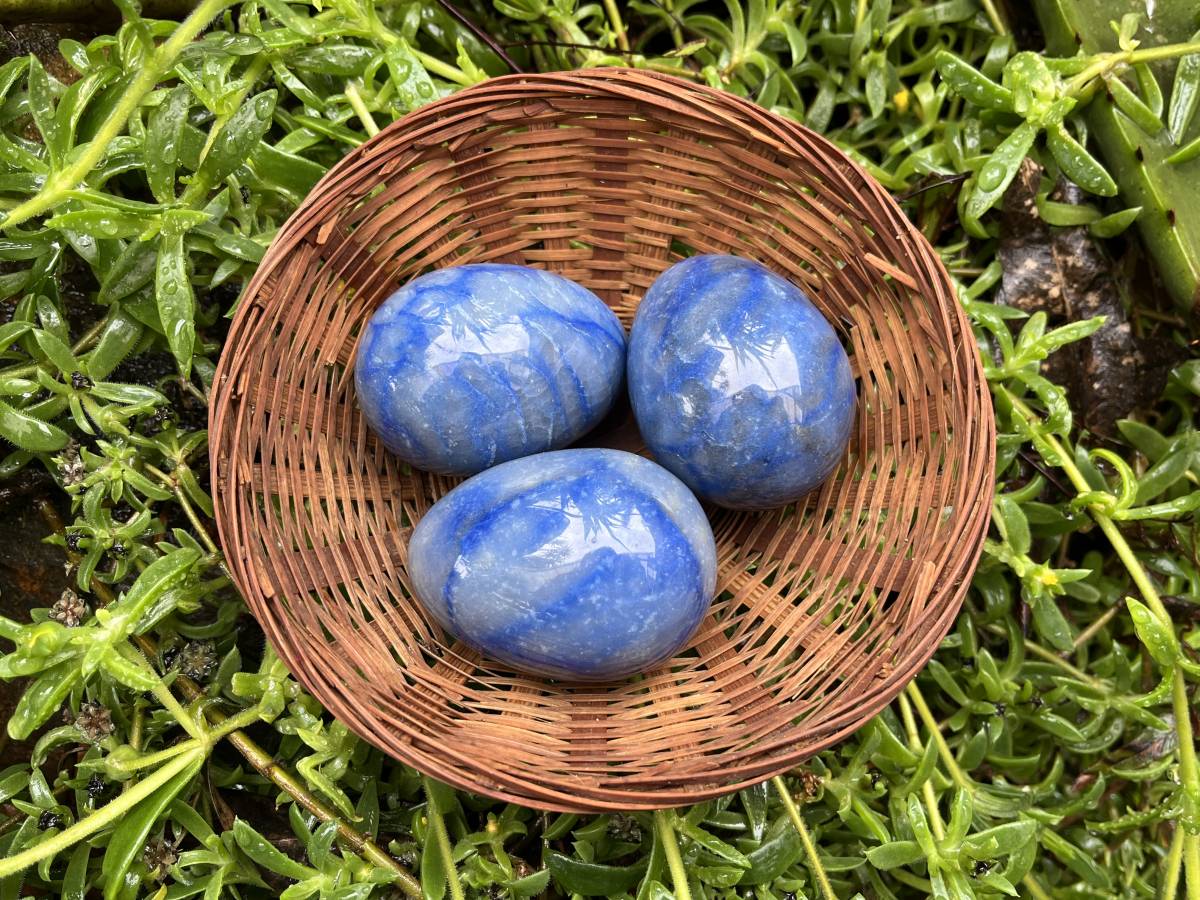 Polished Large Blue Marble Eggs - Sold Per Piece - From China