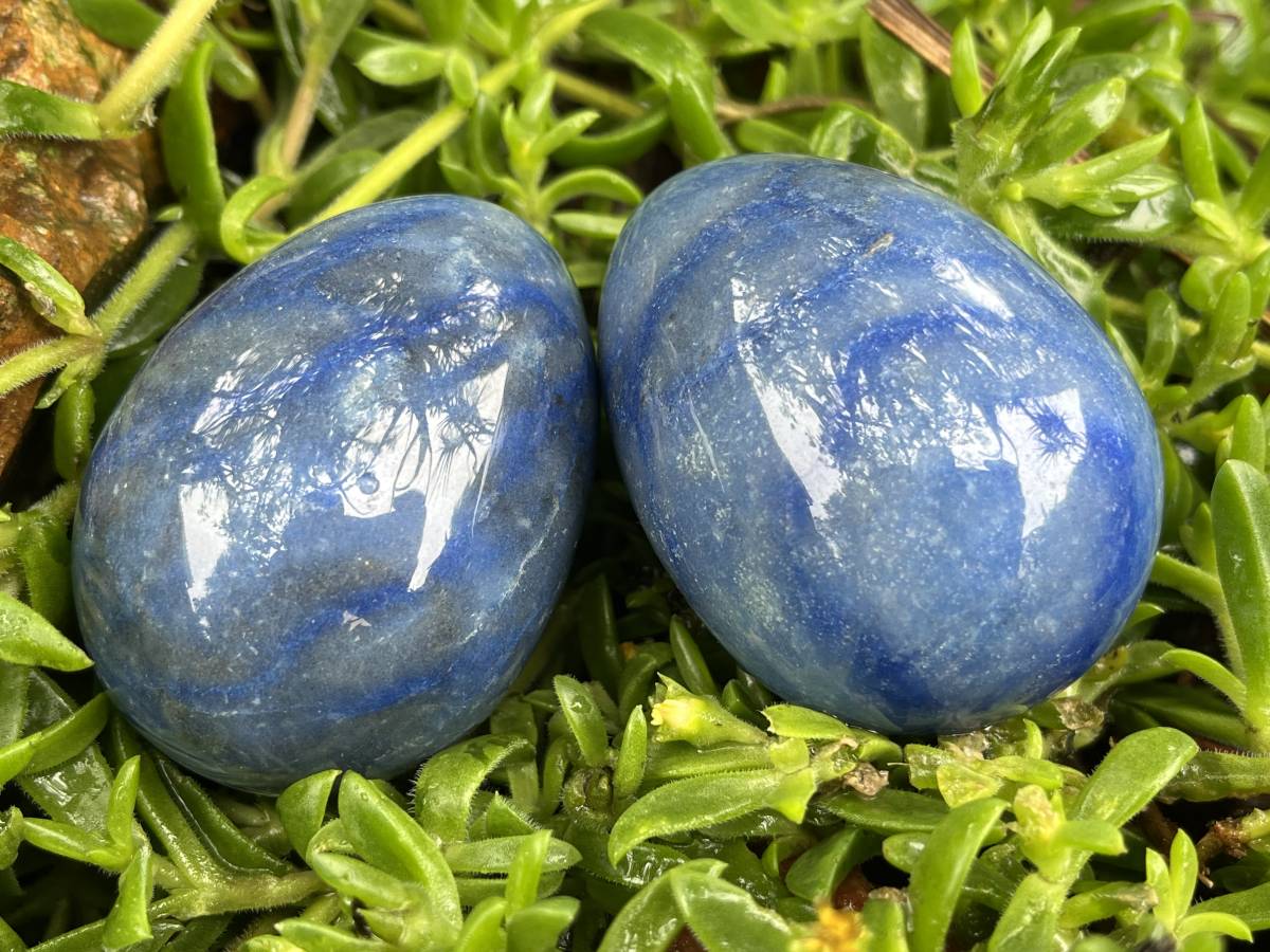 Polished Large Blue Marble Eggs - Sold Per Piece - From China