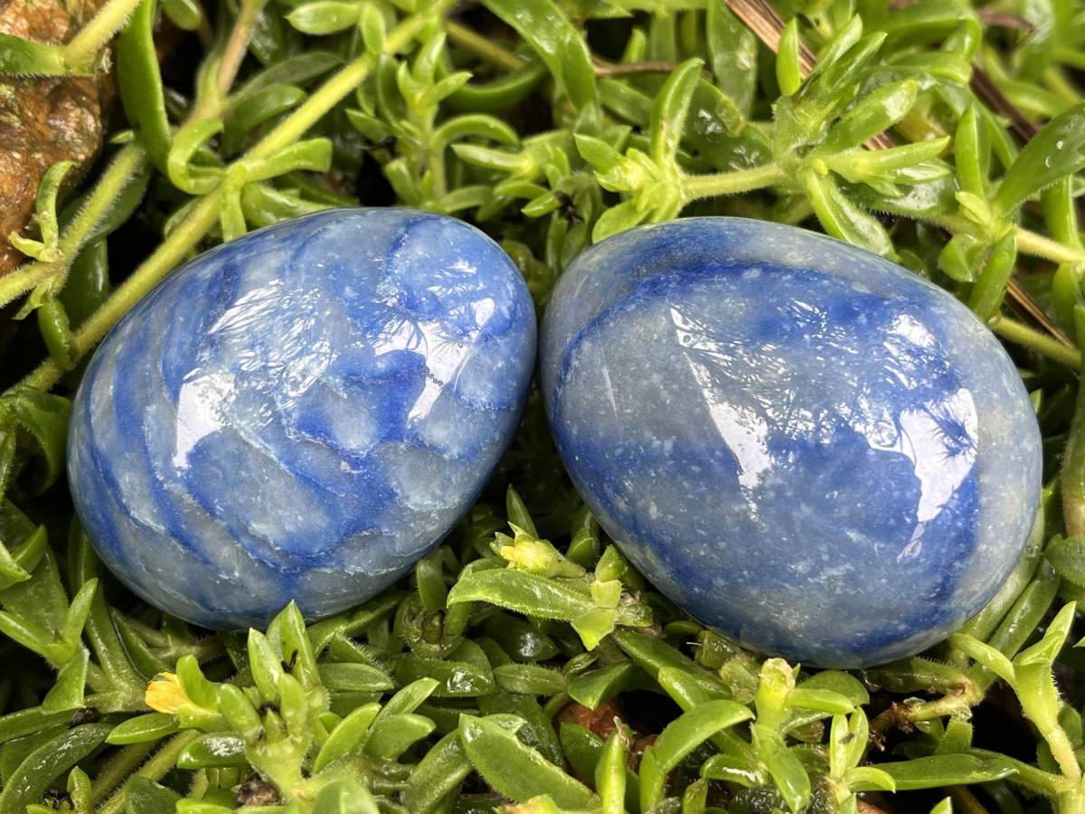 Polished Large Blue Marble Eggs - Sold Per Piece - From China