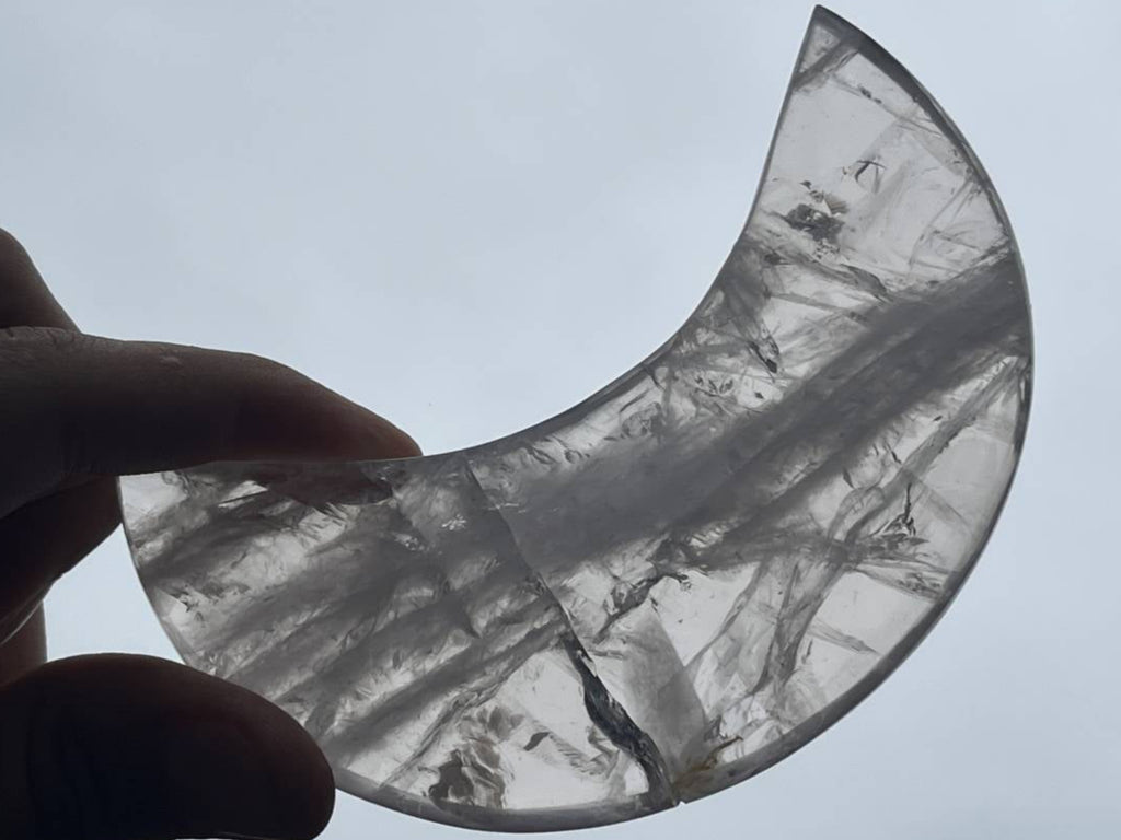 Polished Gemmy Girasol Rose Quartz Crescent Moon x 1 From Ambatondrazaka, Madagascar