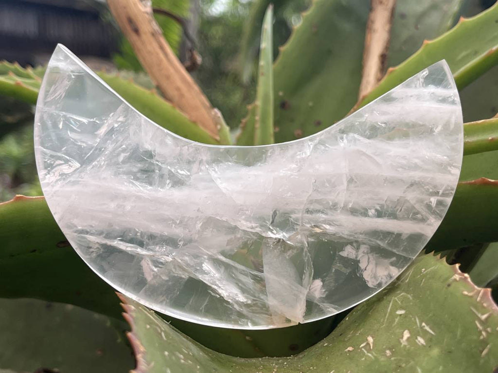 Polished Gemmy Girasol Rose Quartz Crescent Moon x 1 From Ambatondrazaka, Madagascar